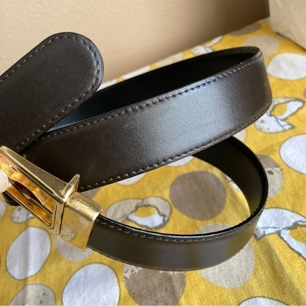Vintage look black and dark brown reversible made in Italy men’s belt